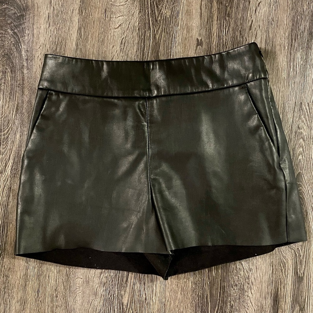 Express Womens Leather High Rise Shorts